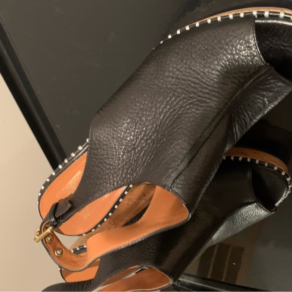 Dolce Vita Prema Platform Peep Toe Wedges Black Leather Size 8B - Picture 2 of 10